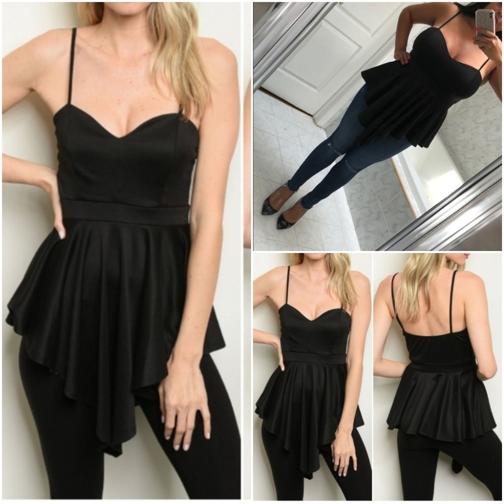 Black peplum top